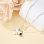 Gepersonaliseerde Hart Paw Projectie Ketting met Gegraveerde Naam Verlies Huisdier Herdenkings Sieraden Verjaardagscadeau voor Huisdier Liefhebbers Eigenaren