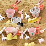 Personalised Cartoon Initial Beach Pail Shovel Sand Model Toy Set with Name Seaside Beach Party Holiday Gift for Boys Girls