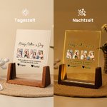 Personalisiertes LED-Nachtlicht mit Dekorativem Text Fotos Hölzerner Basis 1-10 Namen Muttertag Geburtstag Geschenk für Mama Oma