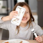 Personifierad söt björn tiger balett djur initialer barngaffel sked kniv 3 delar bestickset med fodral och namn födelsedag skolstart present till barn