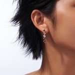 Personalisierte 1-5 Quadrat Familie Birthstones Ohrringe Zierlich Schmuck Geburtstag Jahrestag Geschenk für Frauen