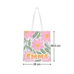 Gepersonaliseerde Grote Bloementas met Naam Dagelijks Vakantie Verjaardag Jubileumcadeau voor Vrouwen en Meisjes