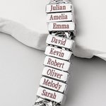 Personalized Engraved 1-12 Name Blocks Men's Bracelet Minimalist Jewelry Birthday Anniversary Gift for Dad Grandpa