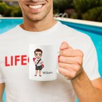 Personalized Funny Quote Cartoon Lifeguard Character Ceramic Mug with Name Daily Use Appreciate Birthday Lifeguard Gift for Lifeguards