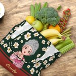 Personalisierte Cartoon Mädchen Blumenmuster Tragbare Tragetasche mit Namen Große Kapazität Geburtstag Geschenk für Damen