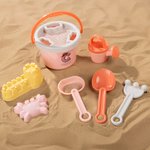 Personalised Cartoon Initial Beach Pail Shovel Sand Model Toy Set with Name Seaside Beach Party Holiday Gift for Boys Girls