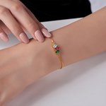 Personalizada 1-9 Lágrima Birthstones Pulsera Minimalista Joyería Cumpleaños Aniversario Regalo para Mujeres
