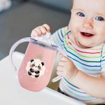 Personalized Crown Bow Animals 10 oz Insulated Name Sippy Cup with Lid and Handle Birthday Baby Shower Back to School Gift for Toddler Kids