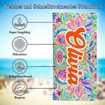 Personalisiertes Retro Paisley Übergroßes Weiches Schnelltrocknendes Mikrofaser Strandtuch mit Namen Sommer Reisen Party Geburtstag Geschenk für Damen