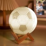Personalizzato 3D stampa Touch Control cambia colore calcio luce notturna con nome Home Decor regalo di compleanno per gli amanti dello sport allenatore di calcio