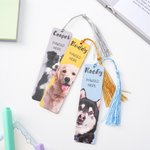 Personalised Pawsed Here Dog Cat Photo Bookmark with Tassel and Name School Supplies Birthday Anniversary Pet Party Gift for Pet Lovers