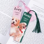 Personalised Pawsed Here Dog Cat Photo Bookmark with Tassel and Name School Supplies Birthday Anniversary Pet Party Gift for Pet Lovers