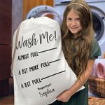 Gepersonaliseerde Wash Me Waszakken met Grote Capaciteit en Naam Home Decor Terug naar School Cadeau voor Familie Kinderen