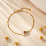 Personalizada 1-9 Lágrima Birthstones Pulsera Minimalista Joyería Cumpleaños Aniversario Regalo para Mujeres