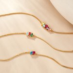 Personalizada 1-9 Lágrima Birthstones Pulsera Minimalista Joyería Cumpleaños Aniversario Regalo para Mujeres