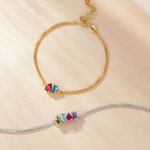 Personalizada 1-9 Lágrima Birthstones Pulsera Minimalista Joyería Cumpleaños Aniversario Regalo para Mujeres
