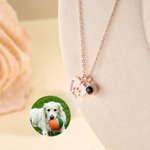 Gepersonaliseerde Hart Paw Projectie Ketting met Gegraveerde Naam Verlies Huisdier Herdenkings Sieraden Verjaardagscadeau voor Huisdier Liefhebbers Eigenaren