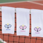 Toalla deportiva personalizada bordada con el nombre del jugador de pickleball 100% algodón con mosquetón Regalo de celebración de equipo para jugador de pickleball