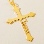 Personalisierte Kreuz Name Halskette zierlich Schmuck Taufe Gebet Tag Geschenk für Frauen Christian