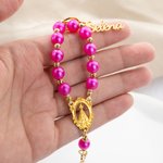 Personalized Cross Shell Beads Angel Keychain with Name First Communion Christening Baptism Gift for Christian Women Godmother