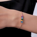 Personalizada 1-9 Lágrima Birthstones Pulsera Minimalista Joyería Cumpleaños Aniversario Regalo para Mujeres