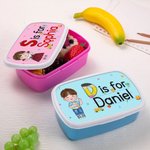 Lonchera Personalizada con el Nombre de un Personaje de Caricatura Lápiz Manzana Inicial Seguro para Alimentos Regalo de Cumpleaños de Regreso a la Escuela para Niños Niñas