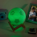 Personalizzato 3D stampa Touch Control cambia colore calcio luce notturna con nome Home Decor regalo di compleanno per gli amanti dello sport allenatore di calcio