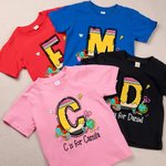 Gepersonaliseerd Schattig Potlood Ontwerp Initiaal Huidvriendelijk Kinder T-shirt Sweatshirt met Naam Terug naar School Verjaardagscadeau voor Jongens Meisjes