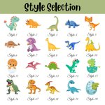 Personalized Cute Cartoon Dinosaur 16 oz Water Bottle with Name Straw and Handle Back to School Birthday Holiday Gift for Boys Girls