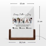 Personalisiertes LED-Nachtlicht mit Dekorativem Text Fotos Hölzerner Basis 1-10 Namen Muttertag Geburtstag Geschenk für Mama Oma