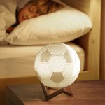 Personalizzato 3D stampa Touch Control cambia colore calcio luce notturna con nome Home Decor regalo di compleanno per gli amanti dello sport allenatore di calcio