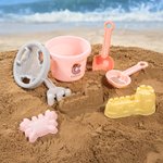 Personalised Cartoon Initial Beach Pail Shovel Sand Model Toy Set with Name Seaside Beach Party Holiday Gift for Boys Girls