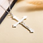 Personalisierte Kreuz Name Halskette zierlich Schmuck Taufe Gebet Tag Geschenk für Frauen Christian