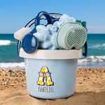 Personalised Cartoon Initial Beach Pail Shovel Sand Model Toy Set with Name Seaside Beach Party Holiday Gift for Boys Girls