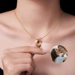 Personalized Zircon Angel Wing Photo Projection Necklace Dainty Jewelry Anniversary Birthday Memorial Gift for Women
