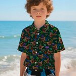 Personalised Dog Cat Character 1-3 Face Photos Flamingo Dolphin Shirt Set Beach Party Birthday Gift for Family Pet Lover