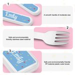 Personifierad söt björn tiger balett djur initialer barngaffel sked kniv 3 delar bestickset med fodral och namn födelsedag skolstart present till barn