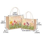 Personalisierte Omas Garten 2-15 Geburt Blumen große Jute Tragetasche mit Namen und Jahr Geburtstag Jahrestag Geschenk für Familie