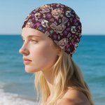 Bonnet de natation personnalisé Flamingo Dolphin Bouquet 1-3 Photos de visage Bonnet de natation confortable Accessoires de natation Cadeau d'anniversaire pour hommes femmes adultes