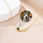 Personalisierte Engelsflügel Foto Projektion Halskette mit Ich liebe dich in 100 Sprachen Sympathie Memorial Geschenk für Frauen