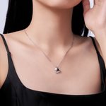 Personalized Zircon Angel Wing Photo Projection Necklace Dainty Jewelry Anniversary Birthday Memorial Gift for Women