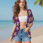 Personalised Dog Cat Character 1-3 Face Photos Flamingo Dolphin Shirt Set Beach Party Birthday Gift for Family Pet Lover