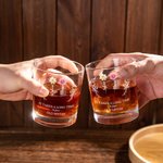 Personalized 1-8 Birth Flowers 10 oz Old Fashioned Rock Whiskey Glass with Name Birthday Anniversary Gift for Family Friends