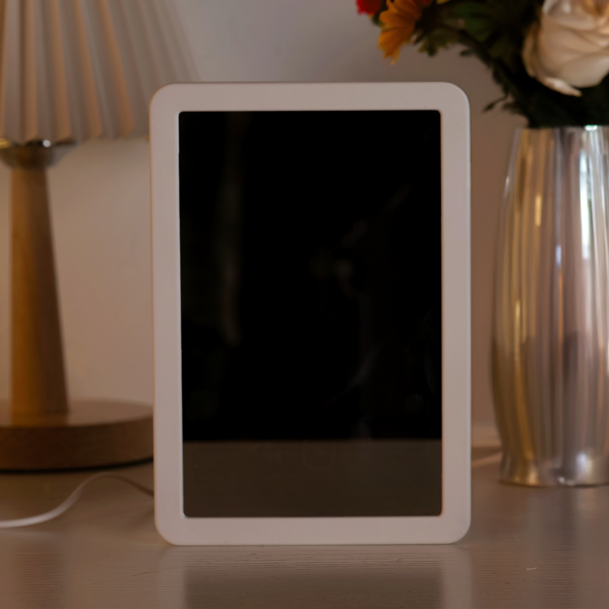 Personalized Cartoon Bride and Mom LED Photo Frame Mirror with Names and Text Wedding Anniversary Gift for Women Brides