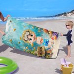 Personalizzato bambino subacqueo 3D personaggio dei cartoni animati sovradimensionato asciugatura rapida asciugamano da spiaggia con nome piscina estiva essenziale festa di compleanno per ragazzi raga