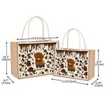 Personalized Highland Cow Large Capacity Jute Tote Bag with Name Travel Accessories Birthday Holiday Gift for Highland Cow Lovers