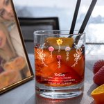 Personalized 1-8 Birth Flowers 10 oz Old Fashioned Rock Whiskey Glass with Name Birthday Anniversary Gift for Family Friends