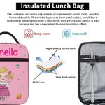 Personalised Cartoon Characters Insulated Lunch Bag with Name Daily Travel Back to School Birthday Gift for Boys Girls