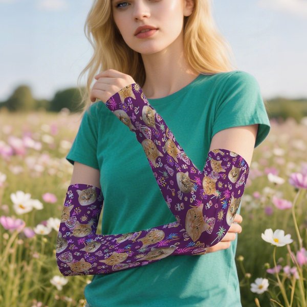 Personalisierte Flamingo Delphin 1-3 Gesicht Fotos Kühlung Arm Ärmel Sonnenschutz Eis Ärmel Outdoor-Accessoires Geburtstag Geschenk für Familie Freunde