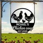 Personalized Chicken Coop Quack House Multicolor Metal Sign with Text and Date Wall Art Farm Decor Birthday Gift for Farmers Family